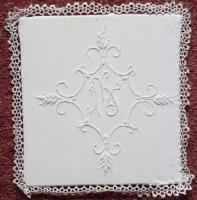 White Embroidered Chalice Pall